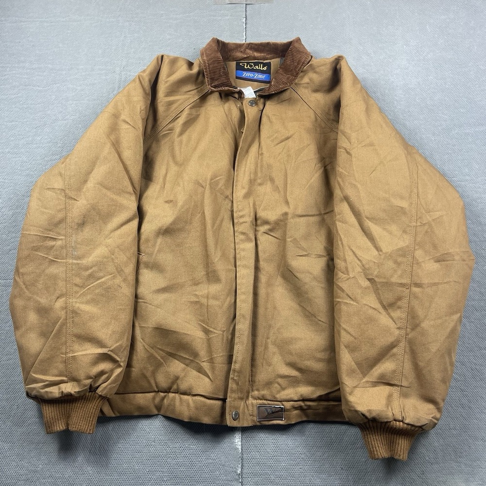 Walls Jacket Mens XXL Workwear Duck Canvas Insulated Brown Zero Zone Full Zip
